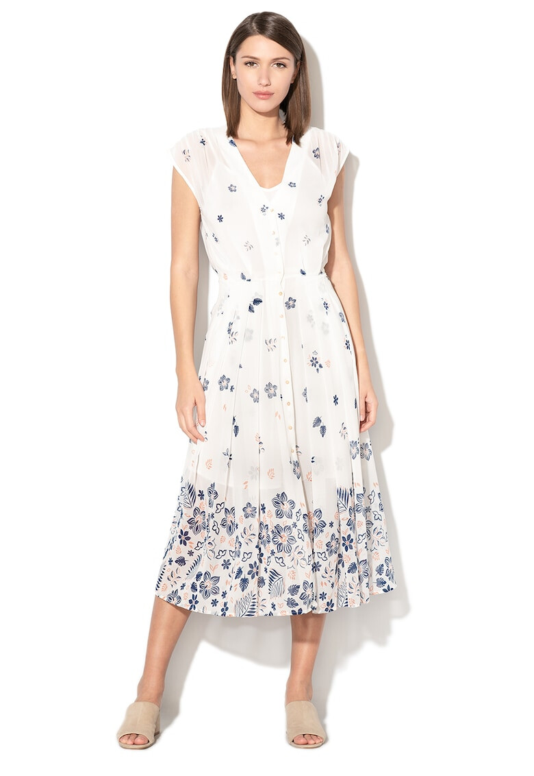 Pepe Jeans London Rochie evazata cu model floral Candela - Pled.ro