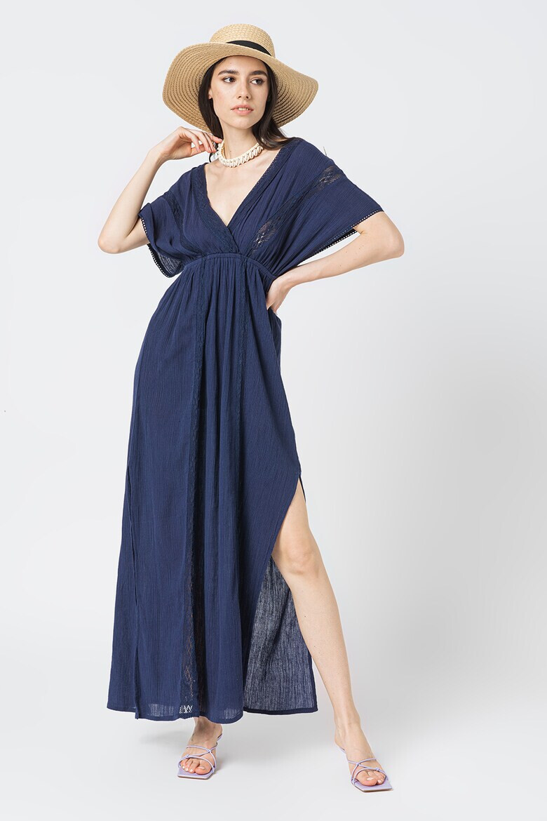 Pepe Jeans London Rochie maxi cu decolteu in V si slit lateral Kaia - Pled.ro