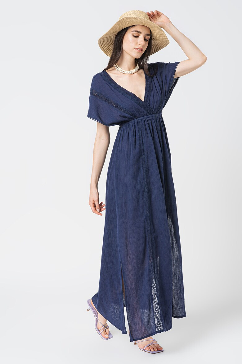 Pepe Jeans London Rochie maxi cu decolteu in V si slit lateral Kaia - Pled.ro