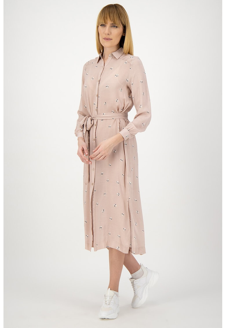 Pepe Jeans London Rochie midi tip camasa cu imprimeu grafic - Pled.ro