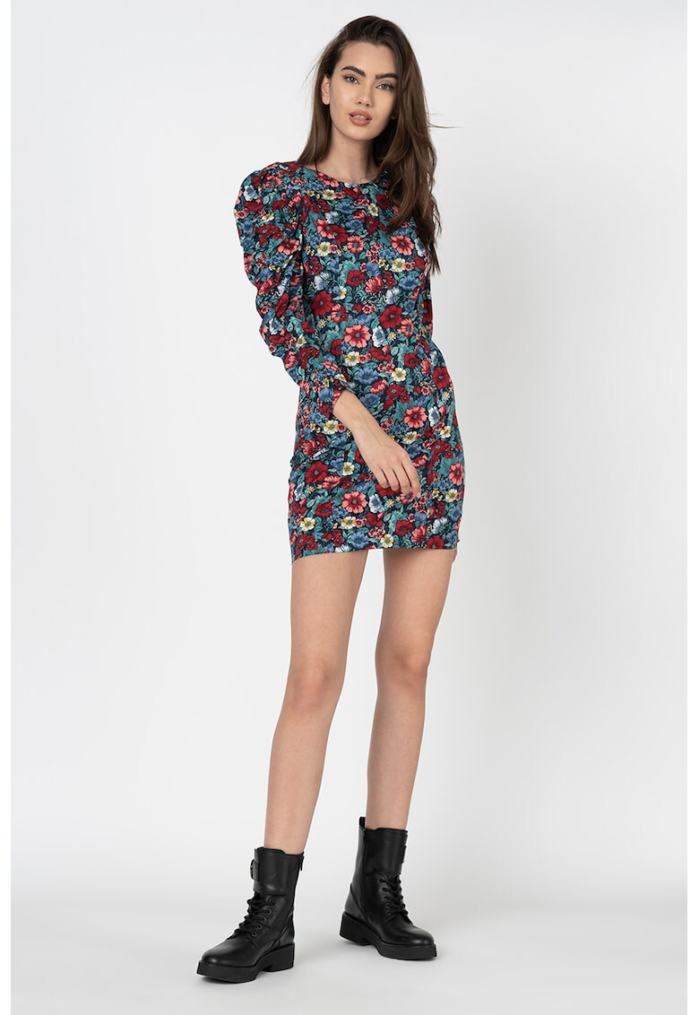 Pepe Jeans London Rochie mini cu model floral si maneci bufante Drew - Pled.ro