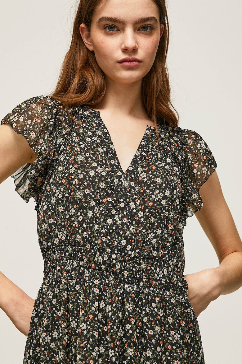 Pepe Jeans London Rochie mini evazata cu imprimeu floral Aiko - Pled.ro