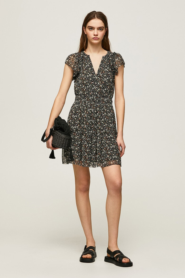 Pepe Jeans London Rochie mini evazata cu imprimeu floral Aiko - Pled.ro