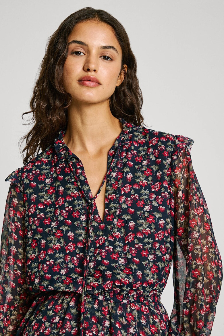 Pepe Jeans London Rochie mini evazata cu model floral - Pled.ro