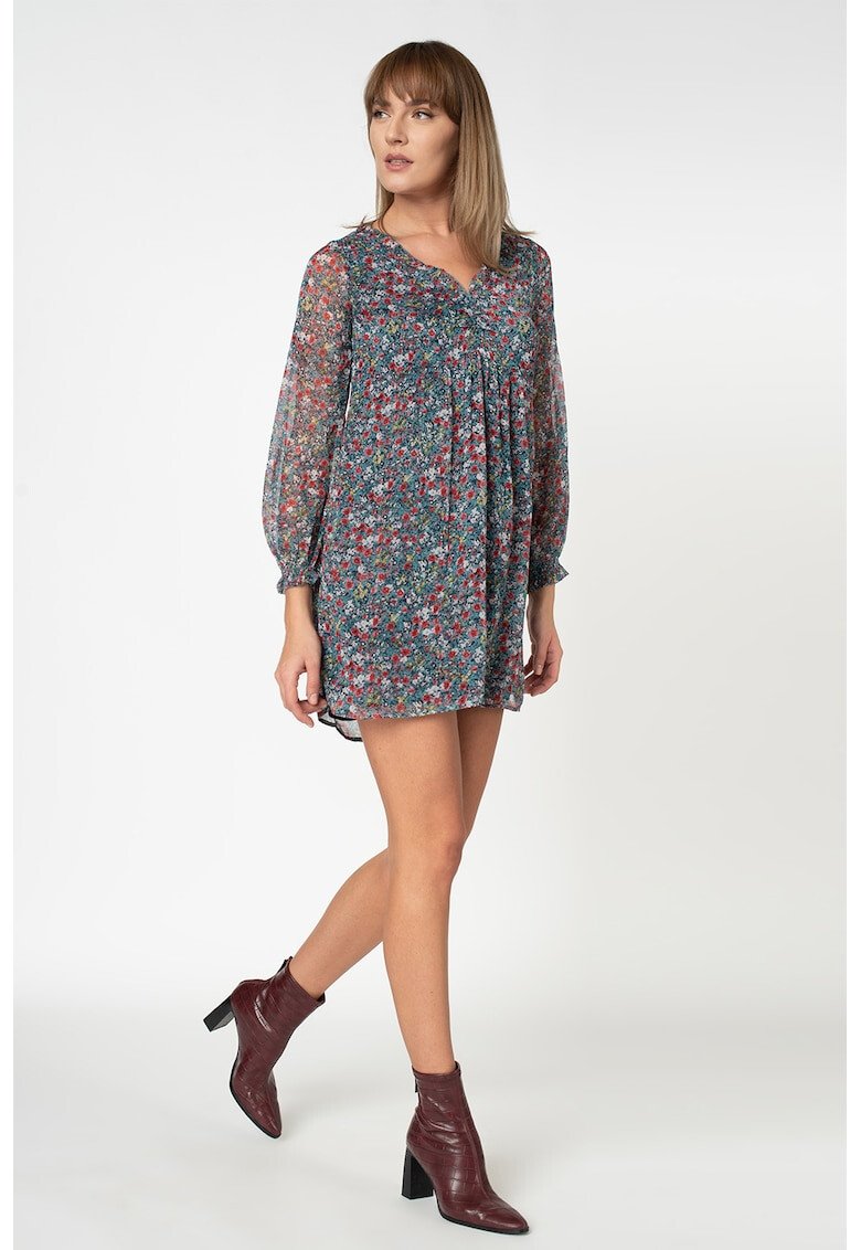 Pepe Jeans London Rochie mini vaporoasa cu imprimeu Courtney - Pled.ro