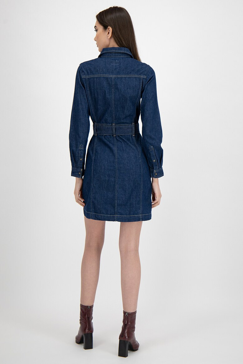 Pepe Jeans London Rochie tip camasa din denim cu buzunare pe piept - Pled.ro