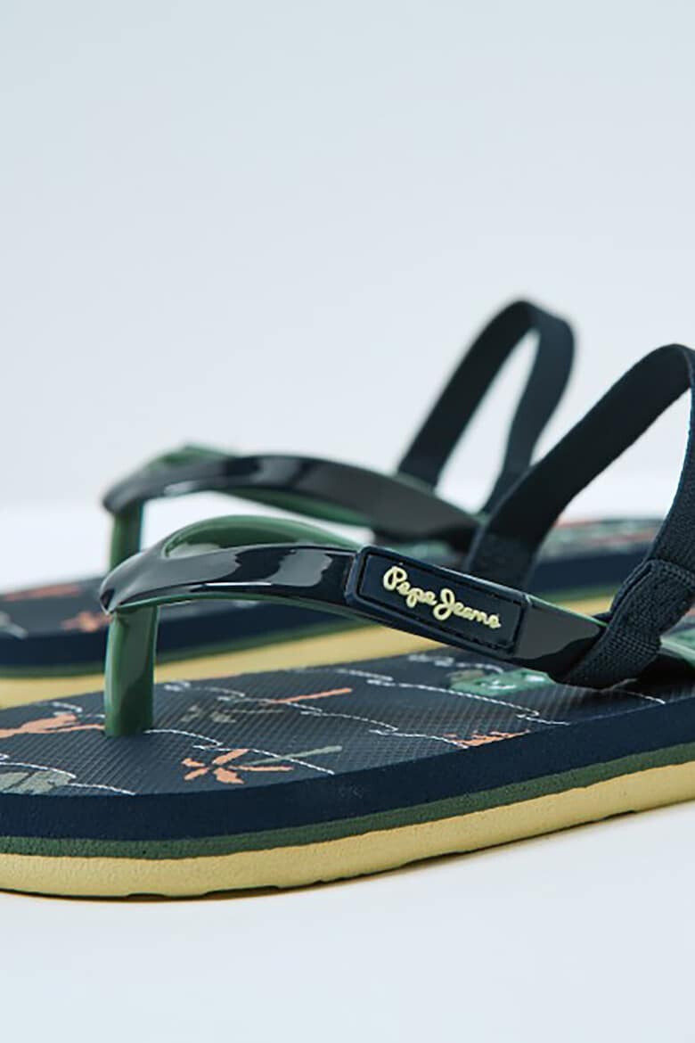 Pepe Jeans London Sandale cu bareta separatoare si logo - Pled.ro