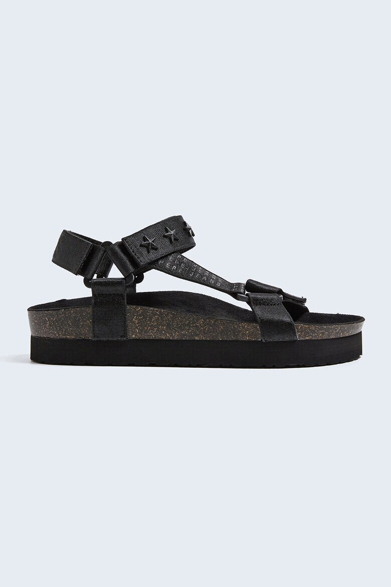 Pepe Jeans London Sandale cu talpa wedge si aplicatii cu stele - Pled.ro