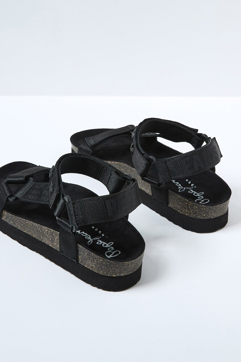 Pepe Jeans London Sandale cu talpa wedge si aplicatii cu stele - Pled.ro