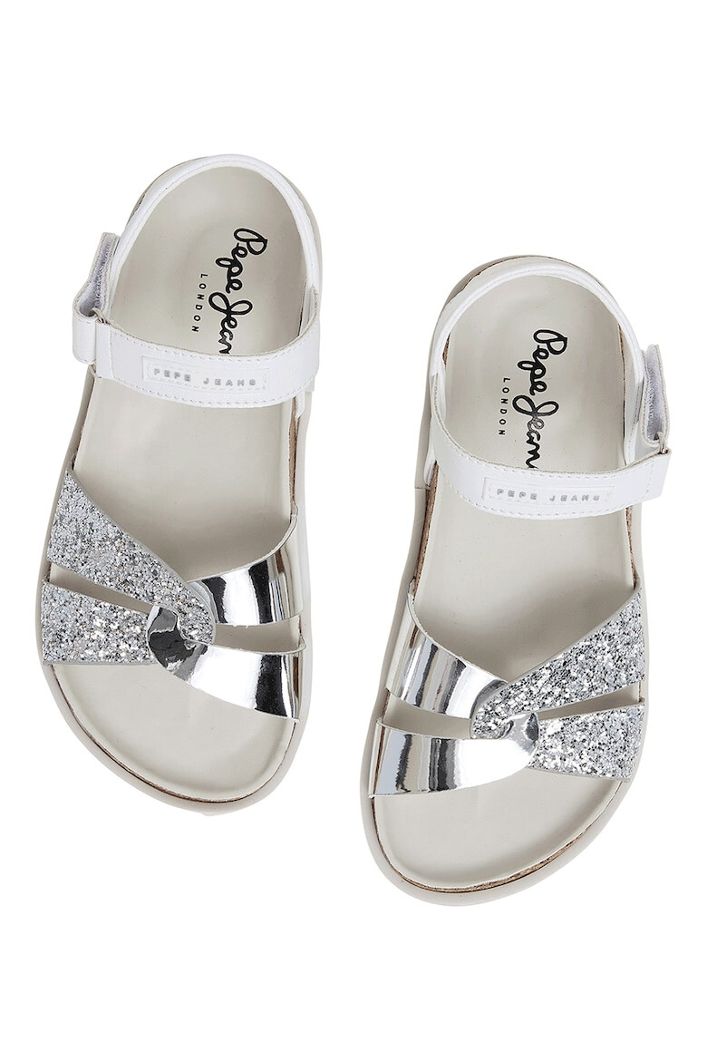 Pepe Jeans London Sandale cu velcro si segmente stralucitoare - Pled.ro