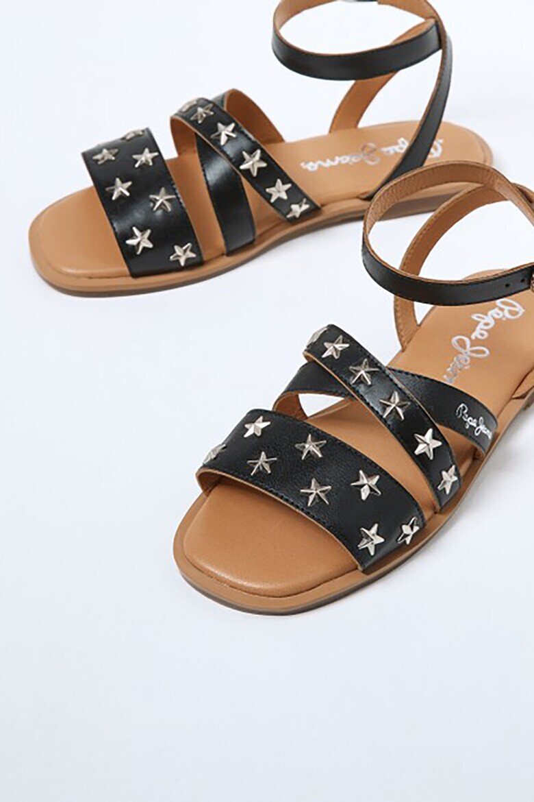 Pepe Jeans London Sandale de piele cu bareta pe glezna - Pled.ro