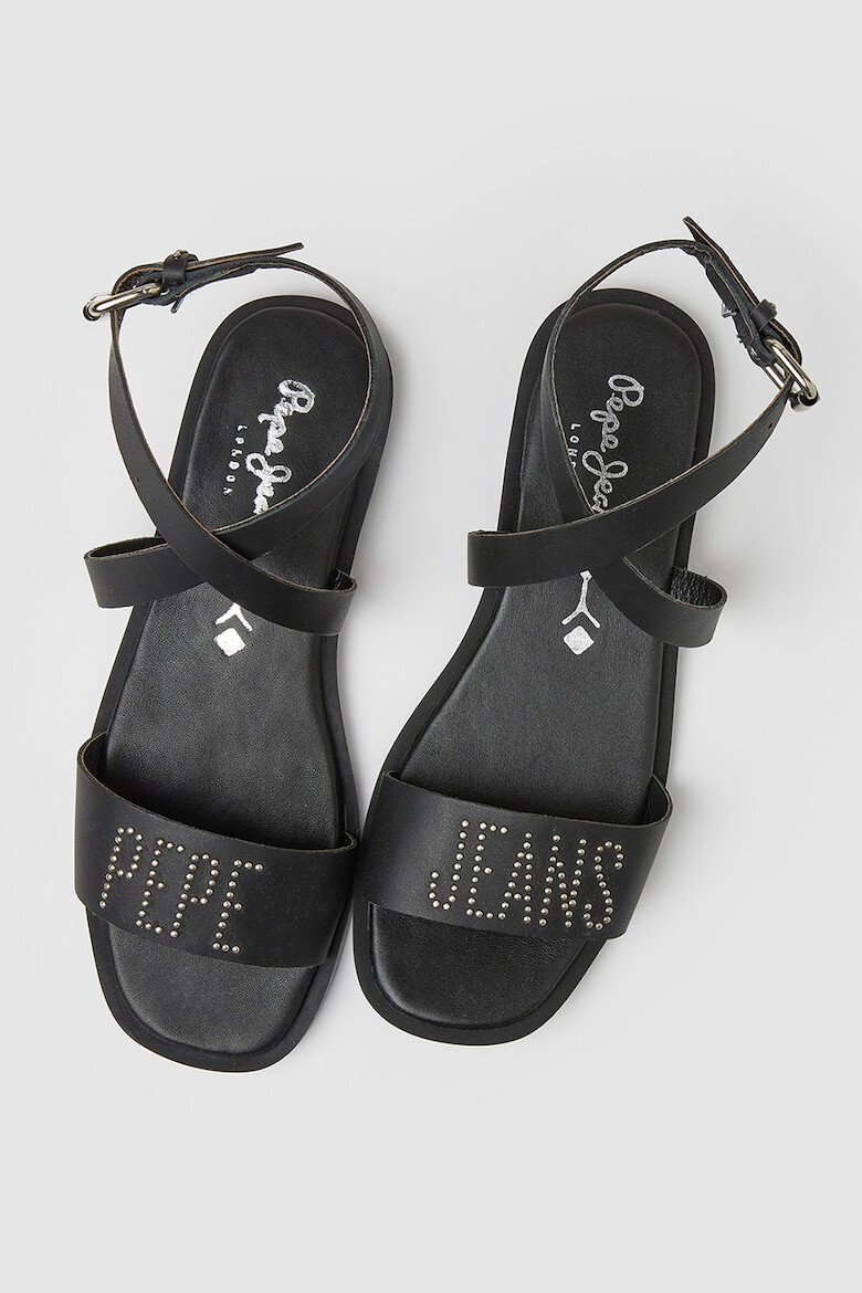 Pepe Jeans London Sandale de piele cu tinte - Pled.ro