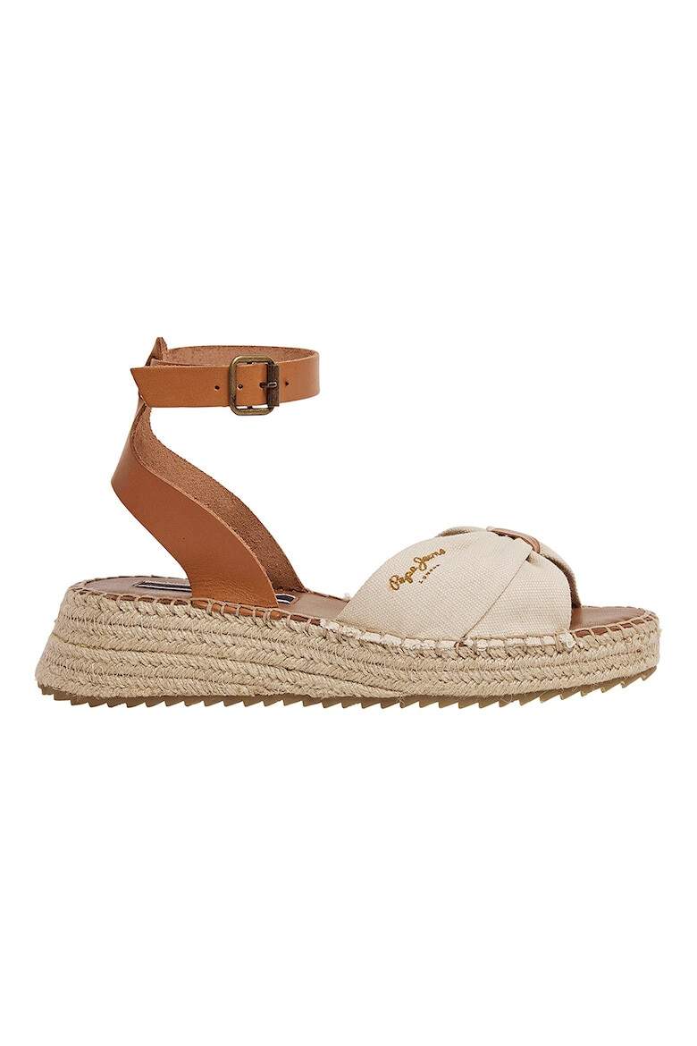 Pepe Jeans London Sandale-espadrile cu detalii de piele - Pled.ro