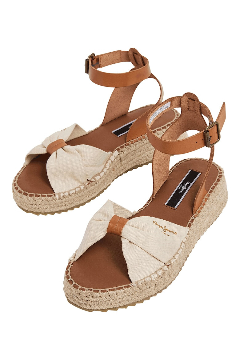 Pepe Jeans London Sandale-espadrile cu detalii de piele - Pled.ro