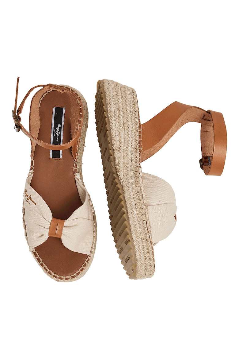 Pepe Jeans London Sandale-espadrile cu detalii de piele - Pled.ro