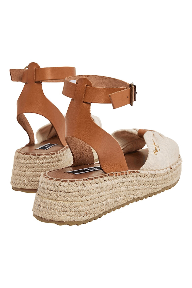 Pepe Jeans London Sandale-espadrile cu detalii de piele - Pled.ro