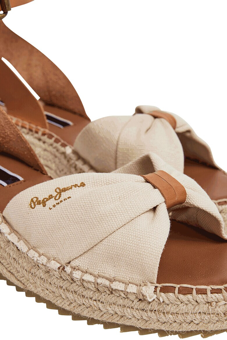 Pepe Jeans London Sandale-espadrile cu detalii de piele - Pled.ro