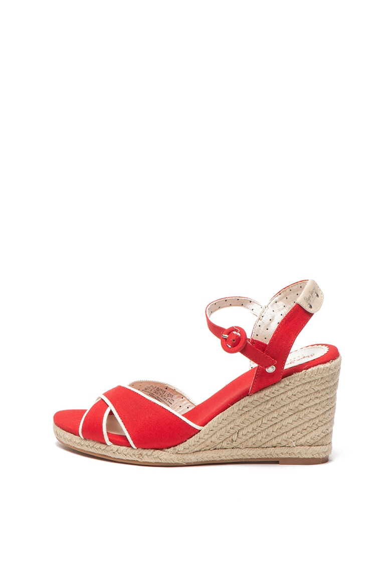 Pepe Jeans London Sandale tip espadrile cu talpa wedge Shark - Pled.ro