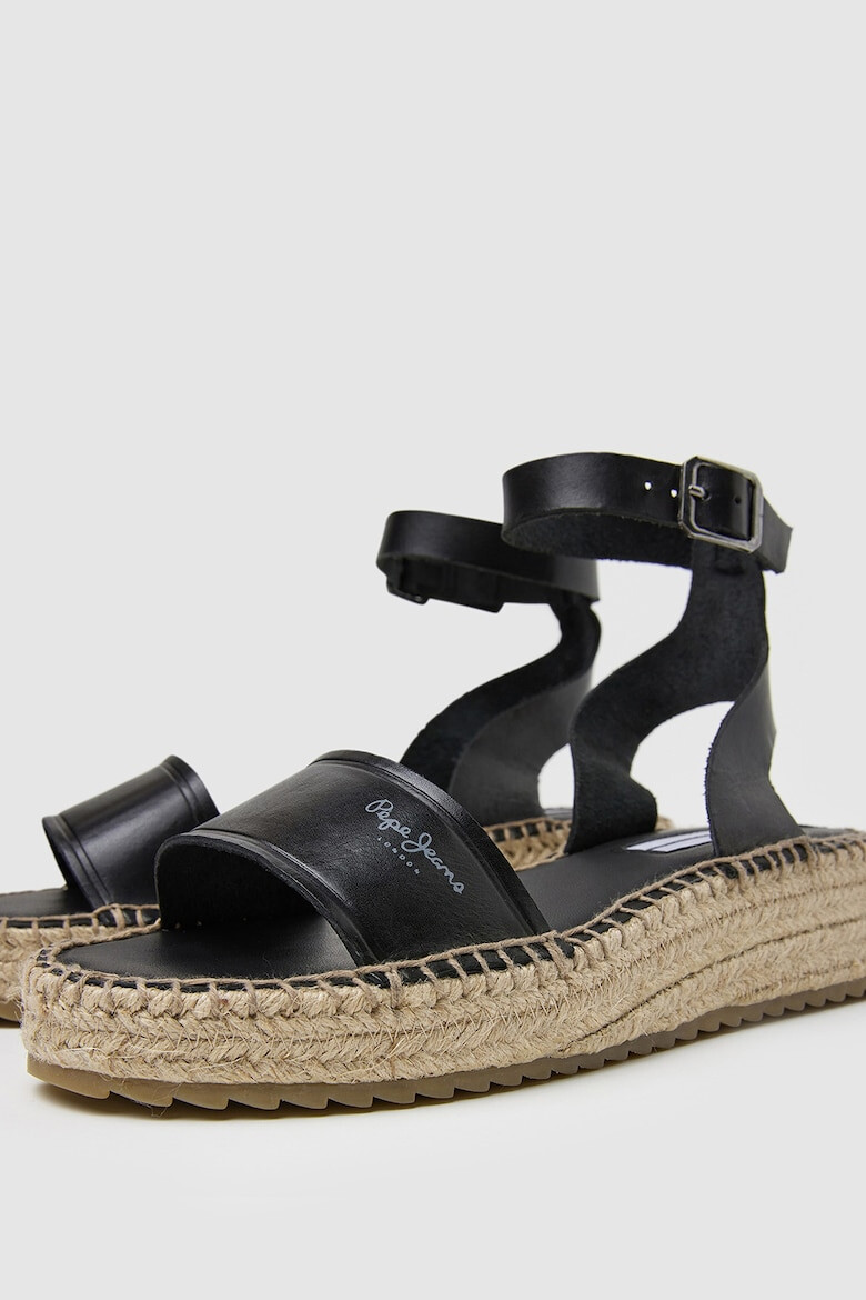 Pepe Jeans London Sandale wedge de piele - Pled.ro