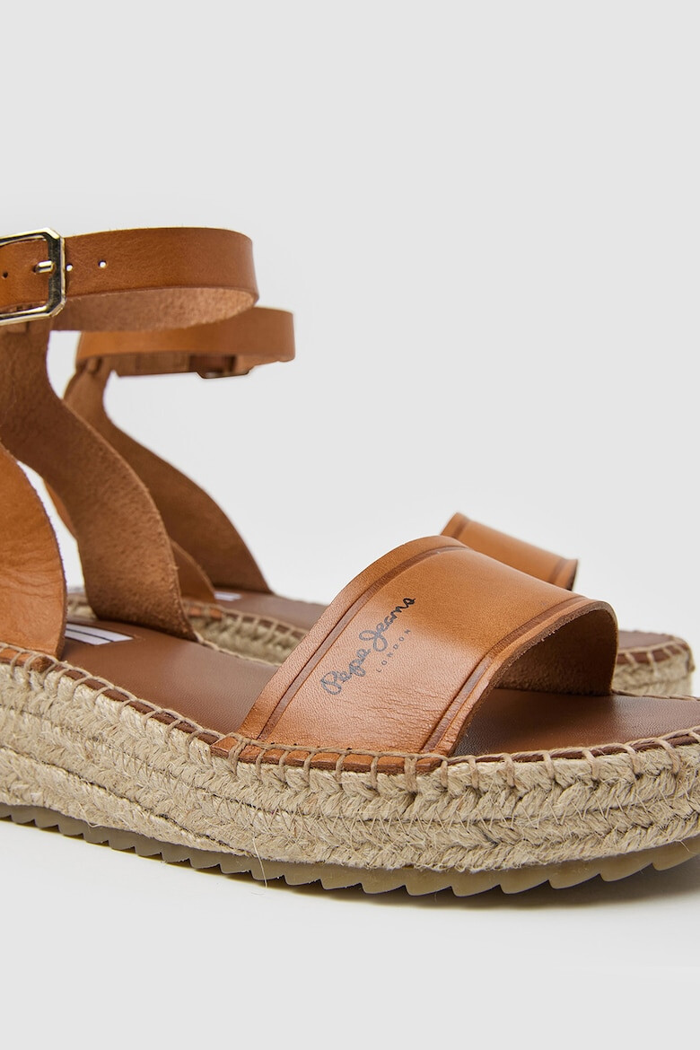 Pepe Jeans London Sandale wedge de piele - Pled.ro