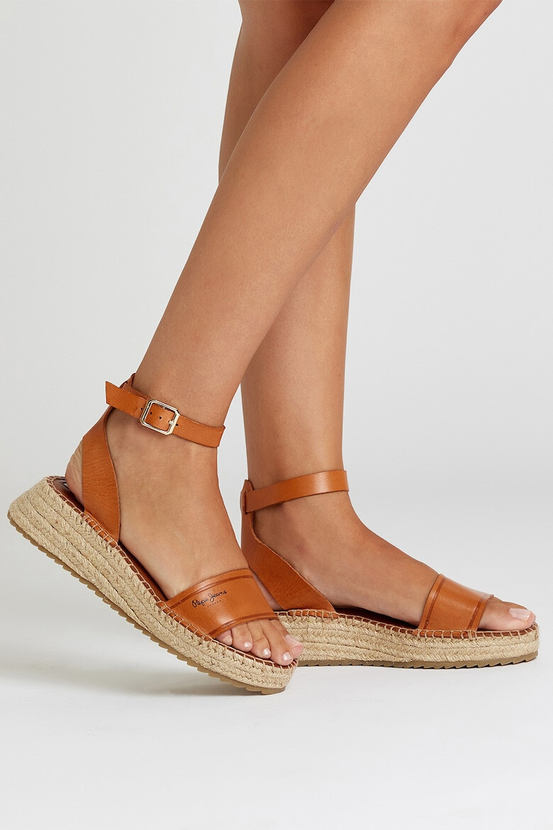 Pepe Jeans London Sandale wedge de piele - Pled.ro