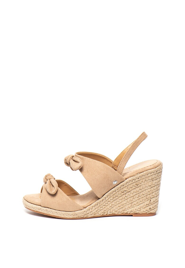 Pepe Jeans London Sandale wedge tip espadrile de piele intoarsa ecologica - Pled.ro