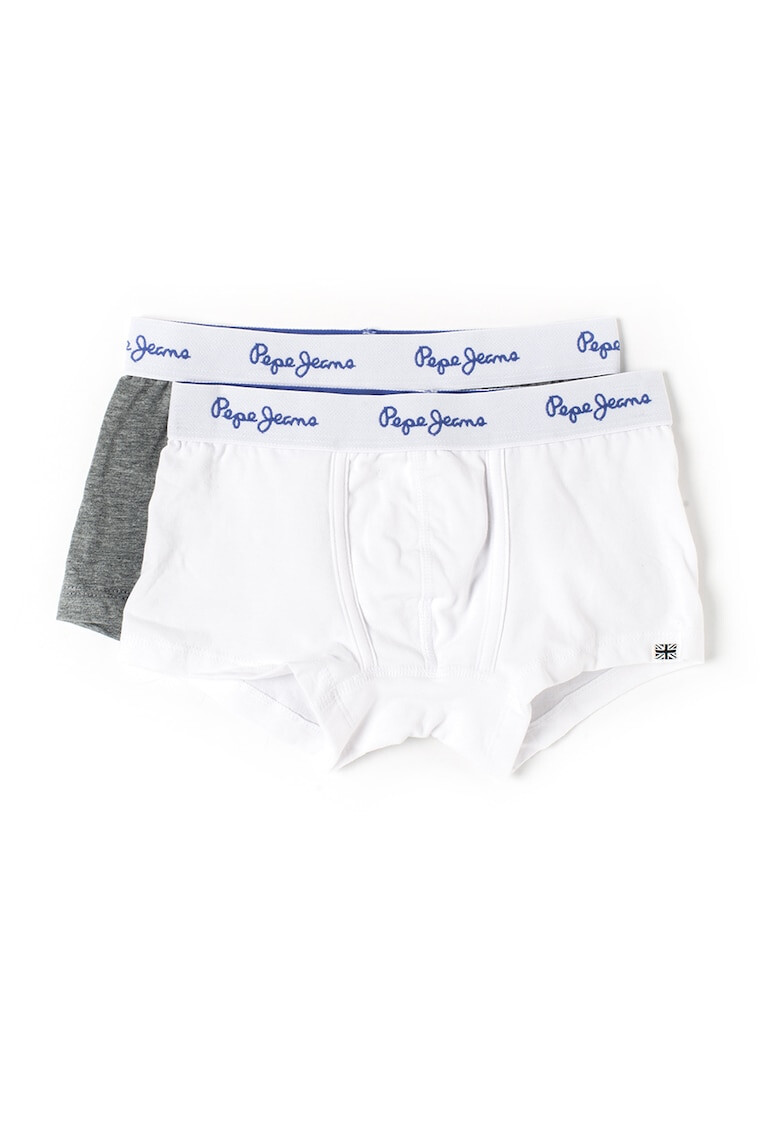 Pepe Jeans London Set de boxeri alb cu gri melange Luca - 2 perechi - Pled.ro