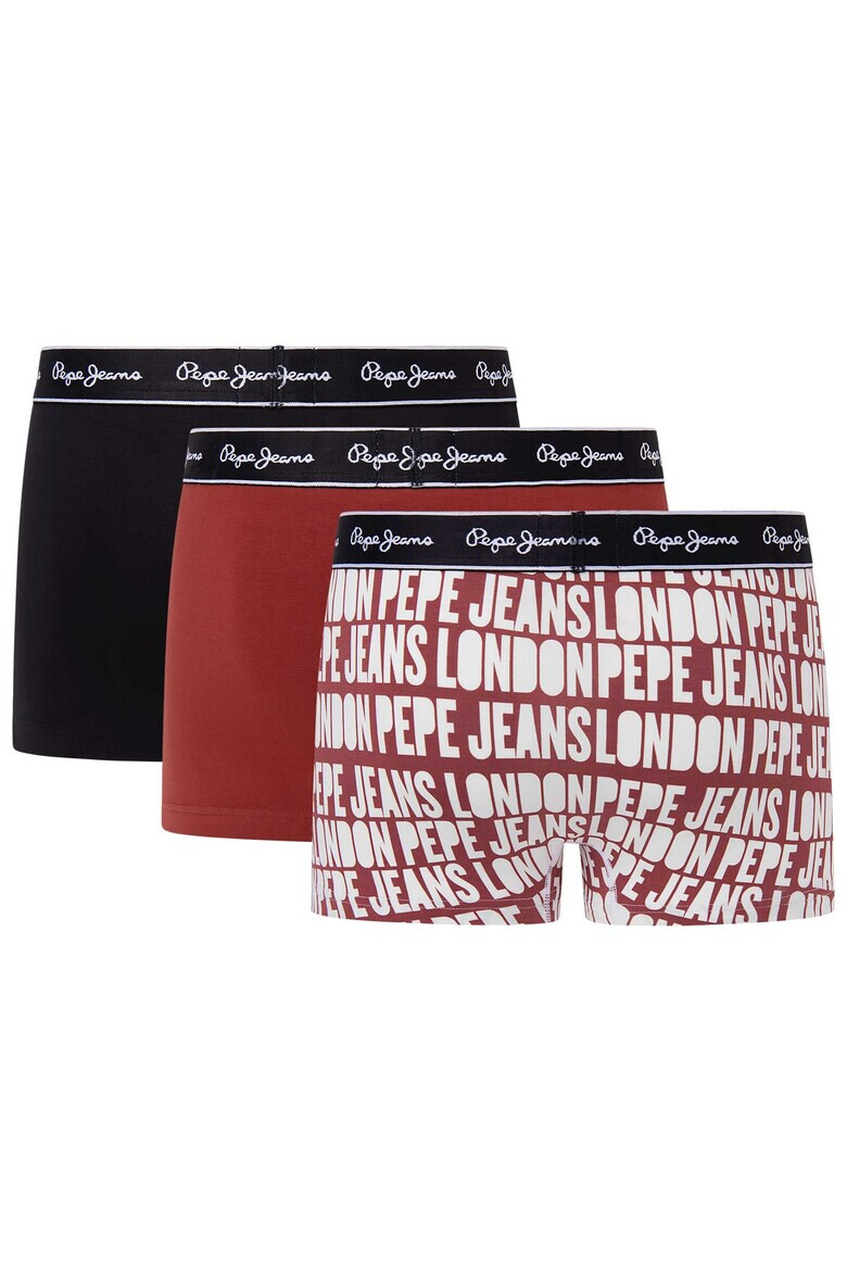 Pepe Jeans London Set de boxeri cubanda logo in talie - 3 perechi - Pled.ro