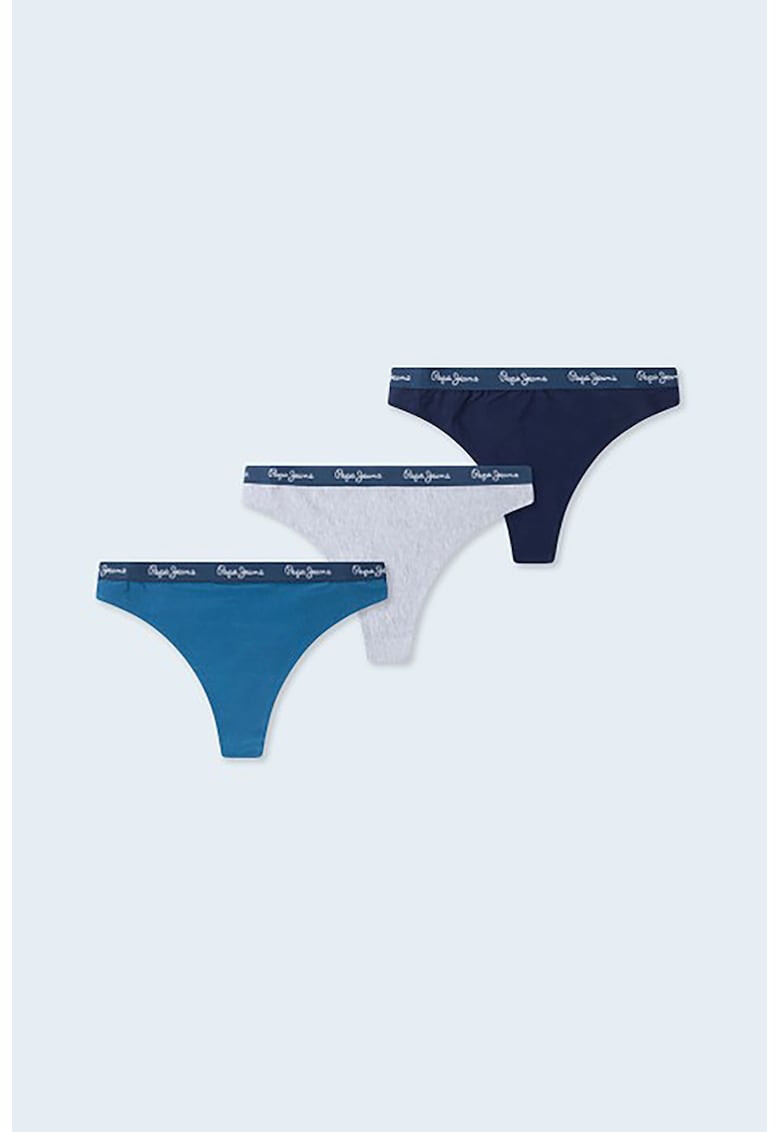 Pepe Jeans London Set de chiloti tanga cu logo - 3 perechi - Pled.ro