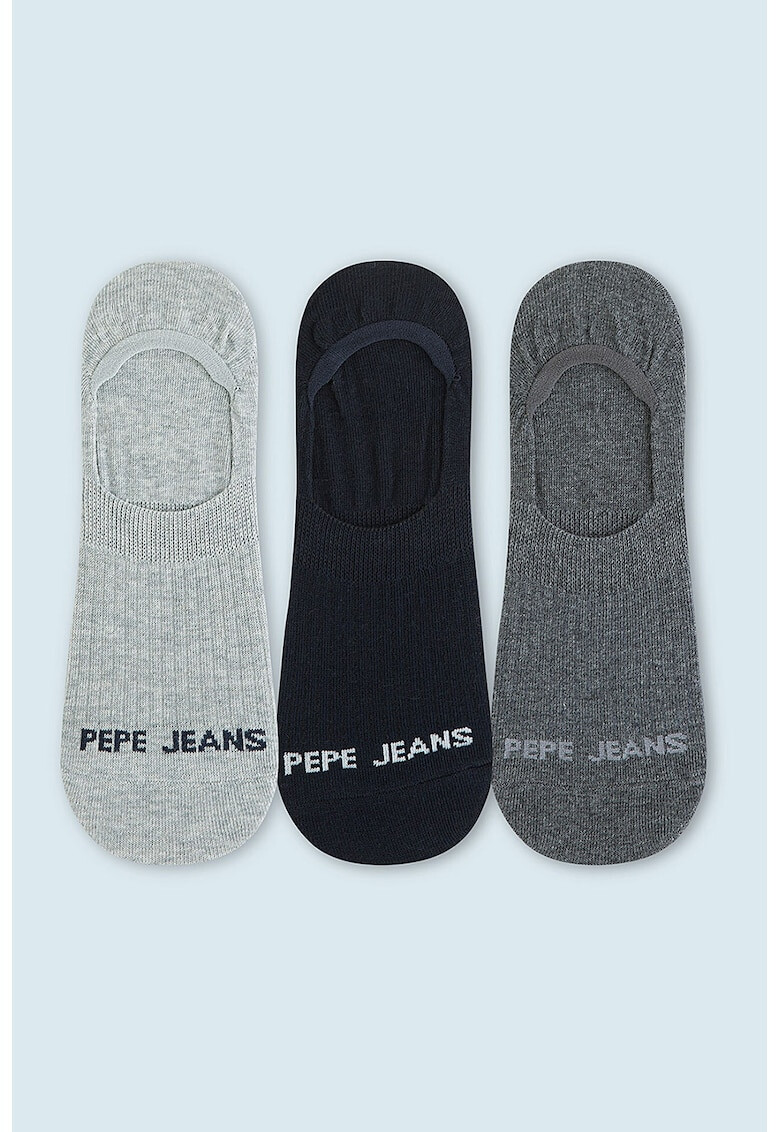 Pepe Jeans London Set de sosete foarte scurte cu imprimeu logo - 3 perechi - Pled.ro