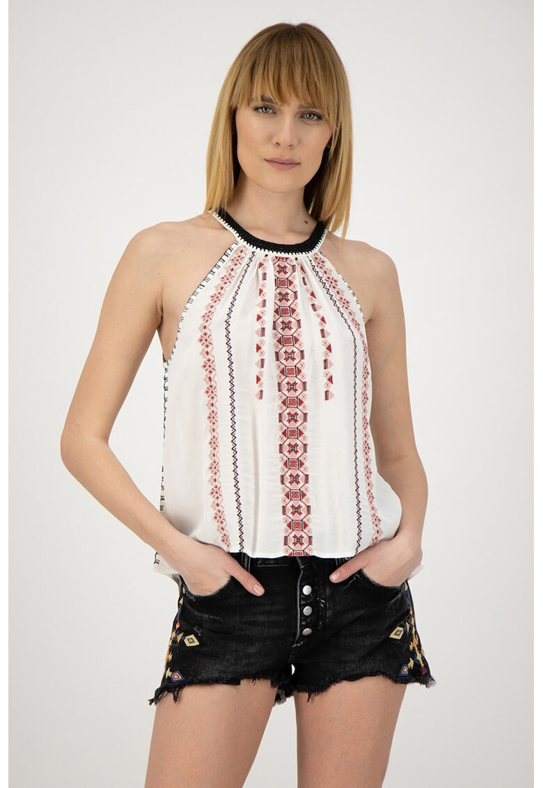 Pepe Jeans London Top cu broderie geometrica Alice - Pled.ro