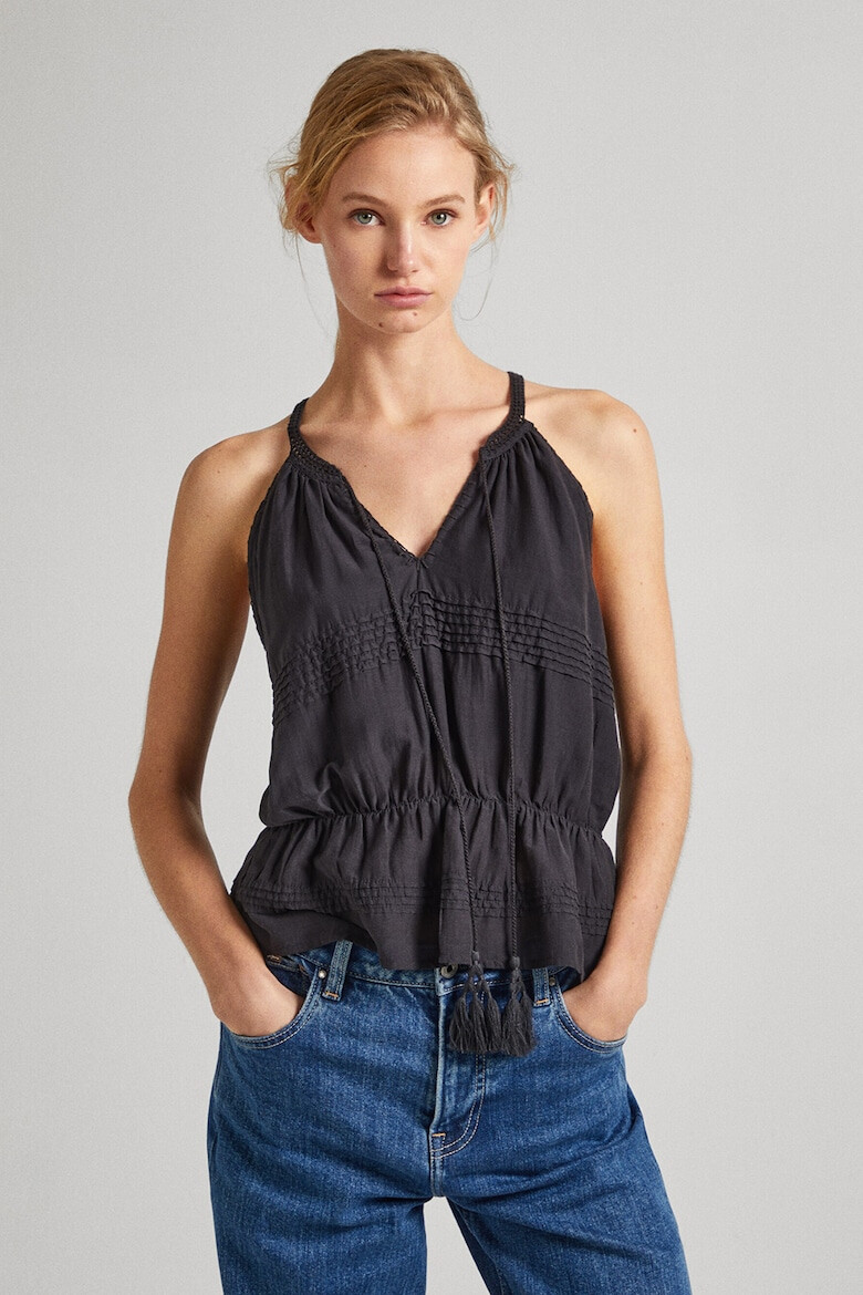 Pepe Jeans London Top cu insertie elastica - Pled.ro