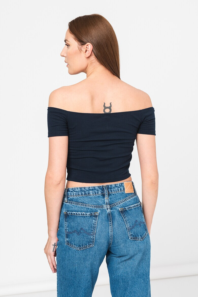 Pepe Jeans London Tricou crop cu decolteu pe umeri Beth - Pled.ro