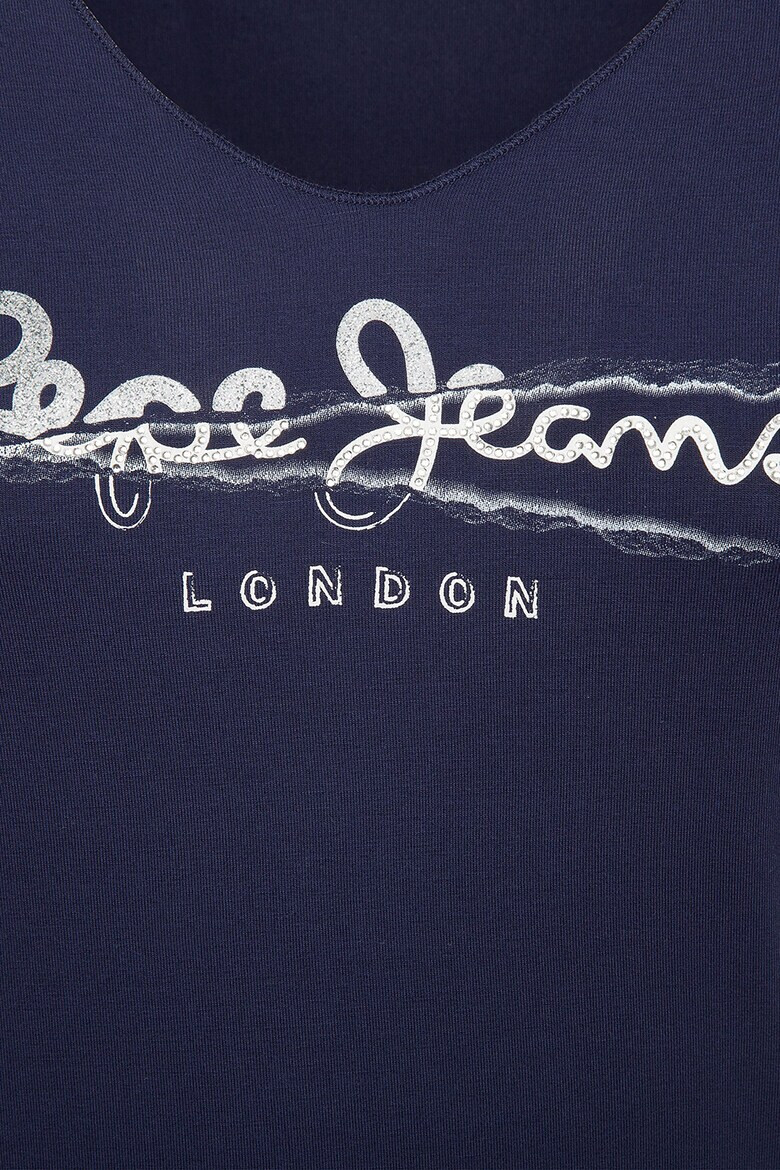 Pepe Jeans London Tricou cu decolteu en-coeur si logo - Pled.ro