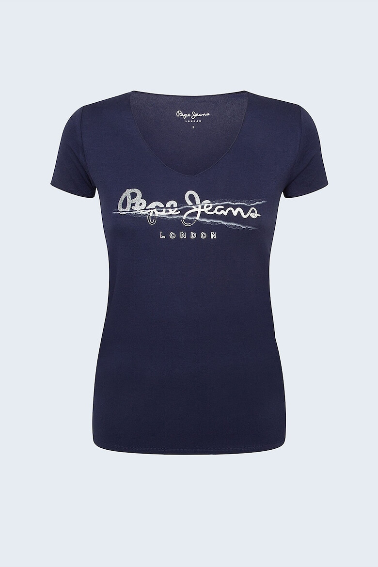 Pepe Jeans London Tricou cu decolteu en-coeur si logo - Pled.ro