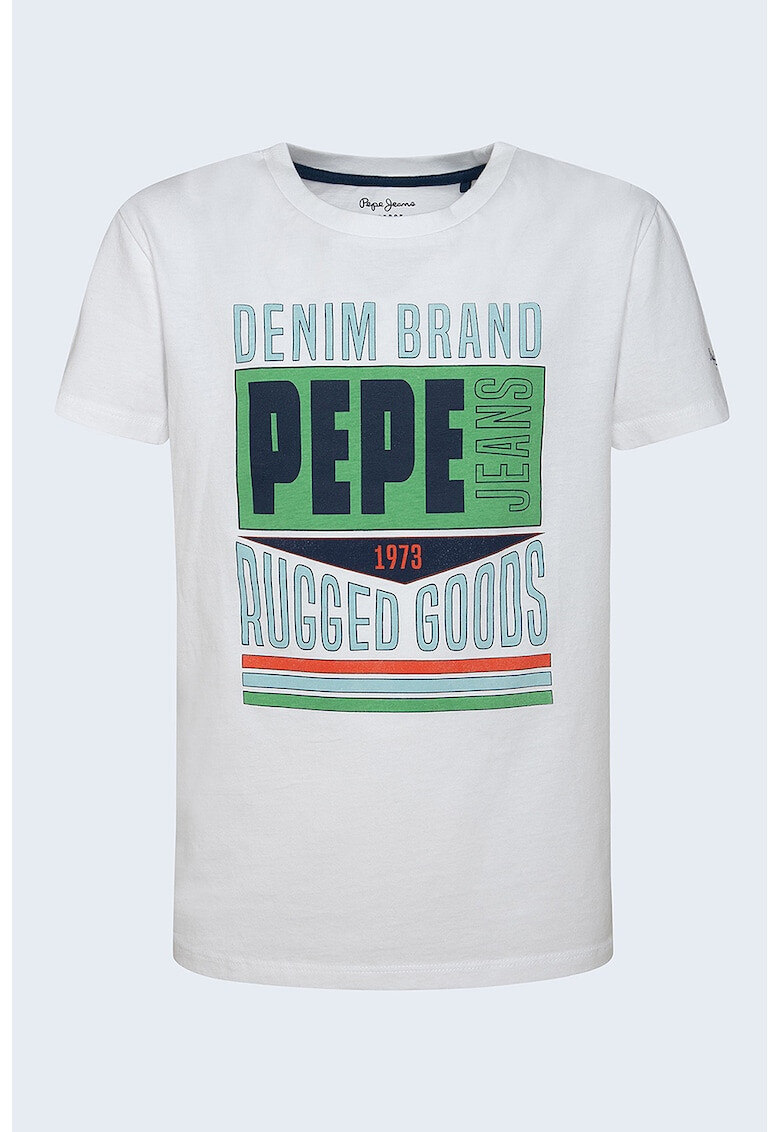 Pepe Jeans London Tricou cu decolteu la baza gatului si imprimeu grafic Finn - Pled.ro