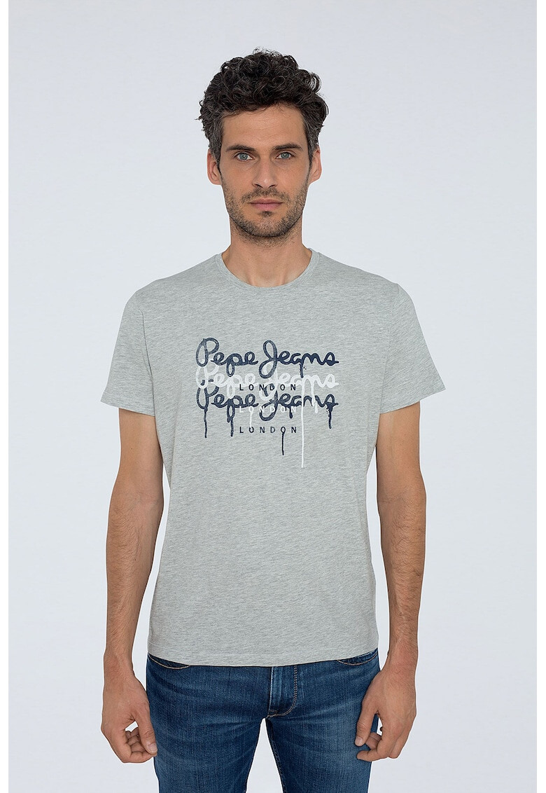 Pepe Jeans London Tricou de bumbac cu imprimeu logo Moe - Pled.ro