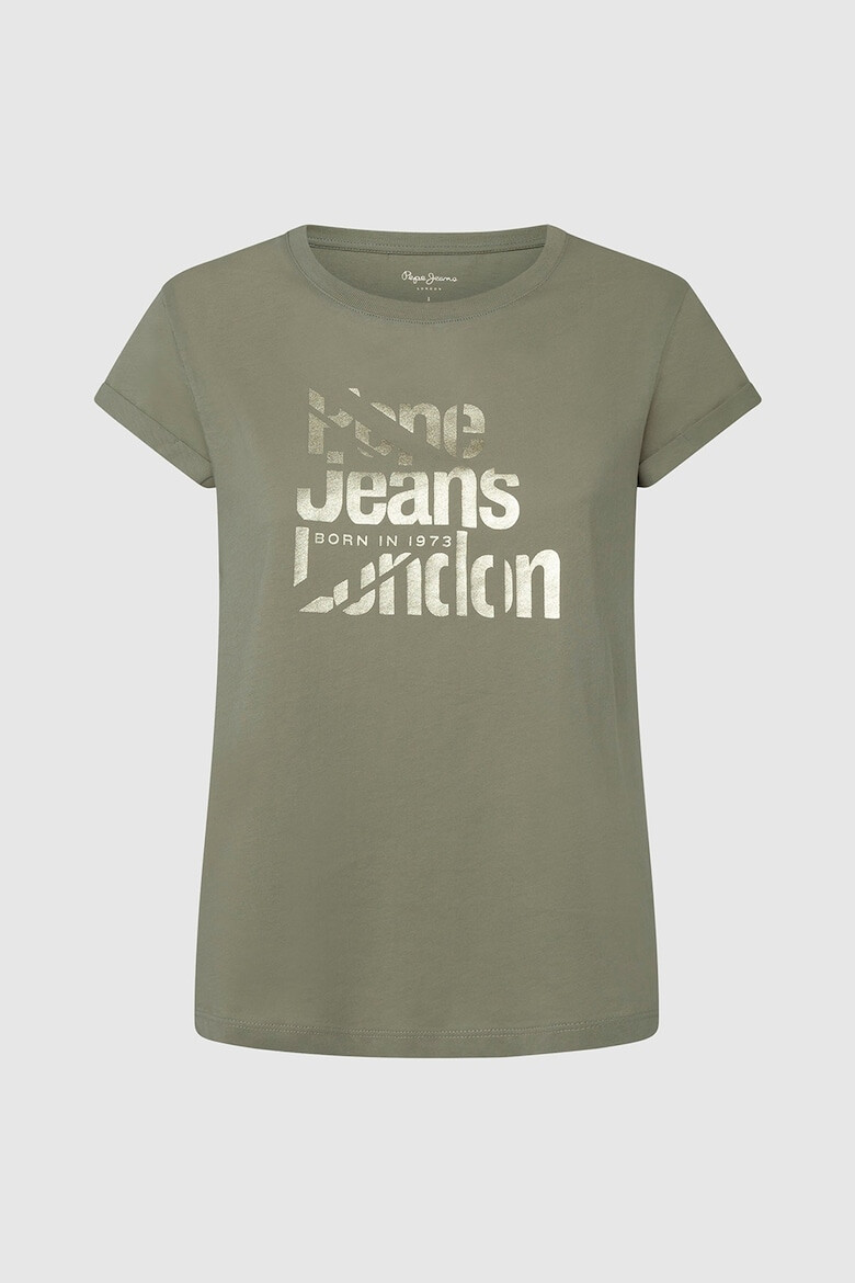 Pepe Jeans London Tricou cu decolteu la baza gatului si imprimeu logo Enola - Pled.ro