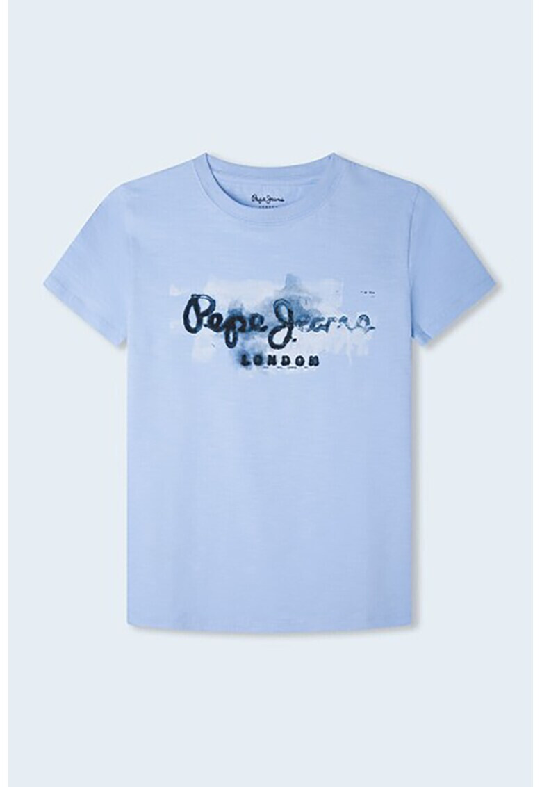 Pepe Jeans London Tricou cu decolteu la baza gatului si imprimeu logo Golders - Pled.ro