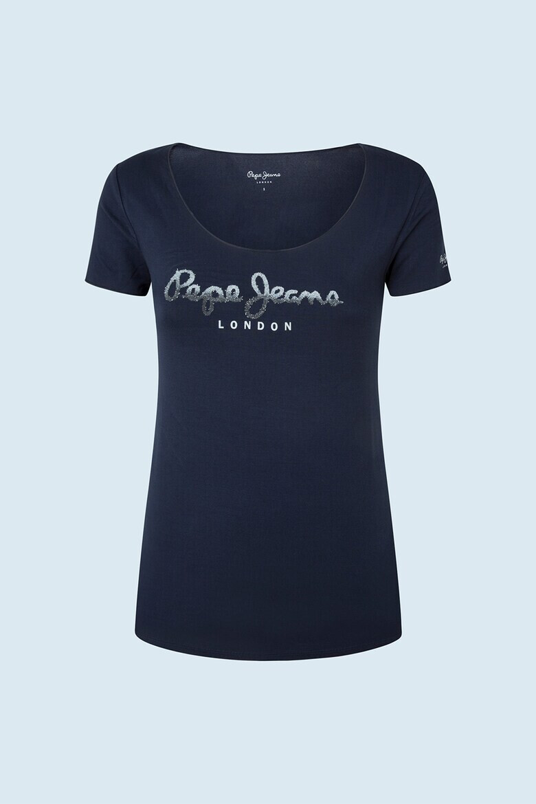 Pepe Jeans London Tricou cu decolteu rotund si logo - Pled.ro