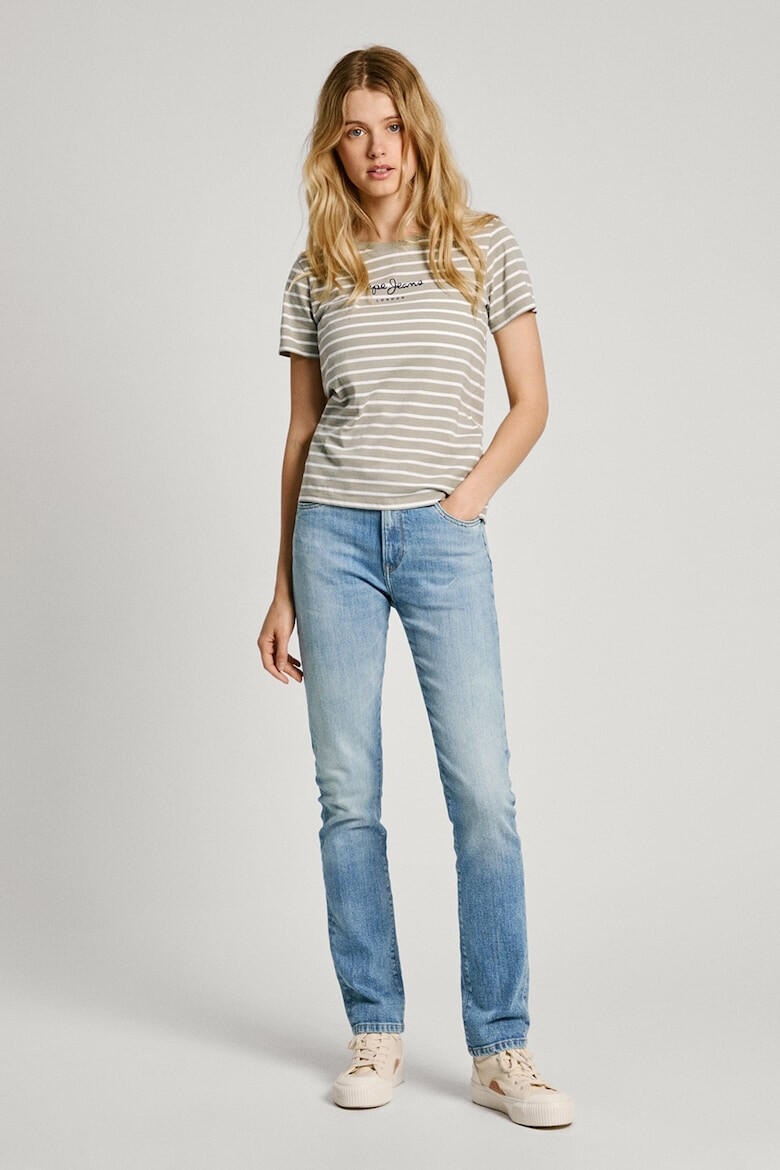 Pepe Jeans London Tricou cu decolteu rotund si model in dungi - Pled.ro