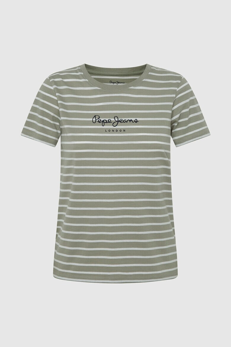 Pepe Jeans London Tricou cu decolteu rotund si model in dungi - Pled.ro