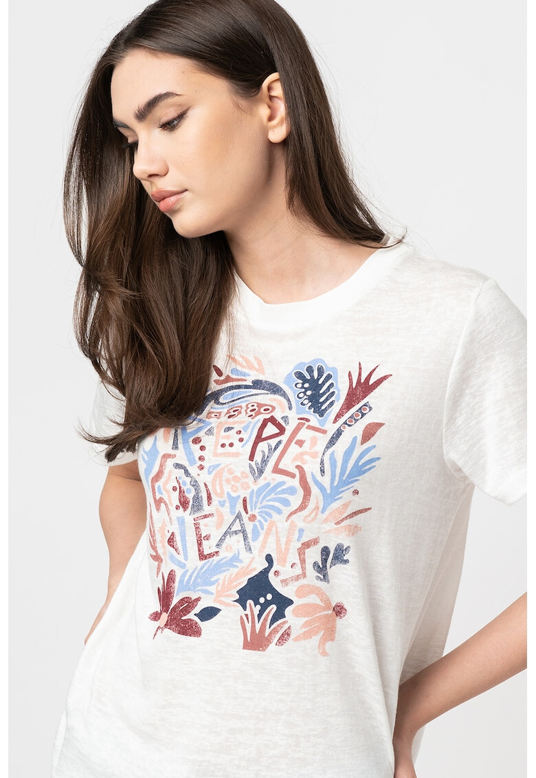 Pepe Jeans London Tricou cu imprimeu grafic Lilla - Pled.ro