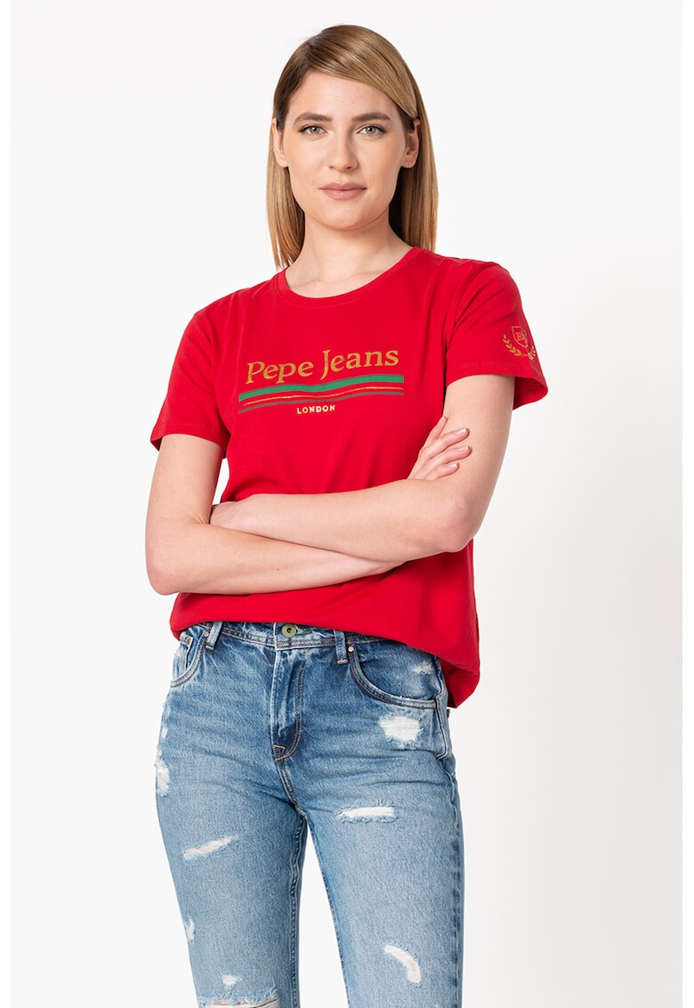 Pepe Jeans London Tricou cu imprimeu logo Lara - Pled.ro