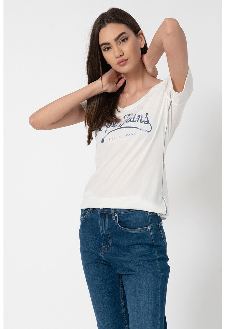 Pepe Jeans London Tricou cu imprimeu logo Margaux - Pled.ro