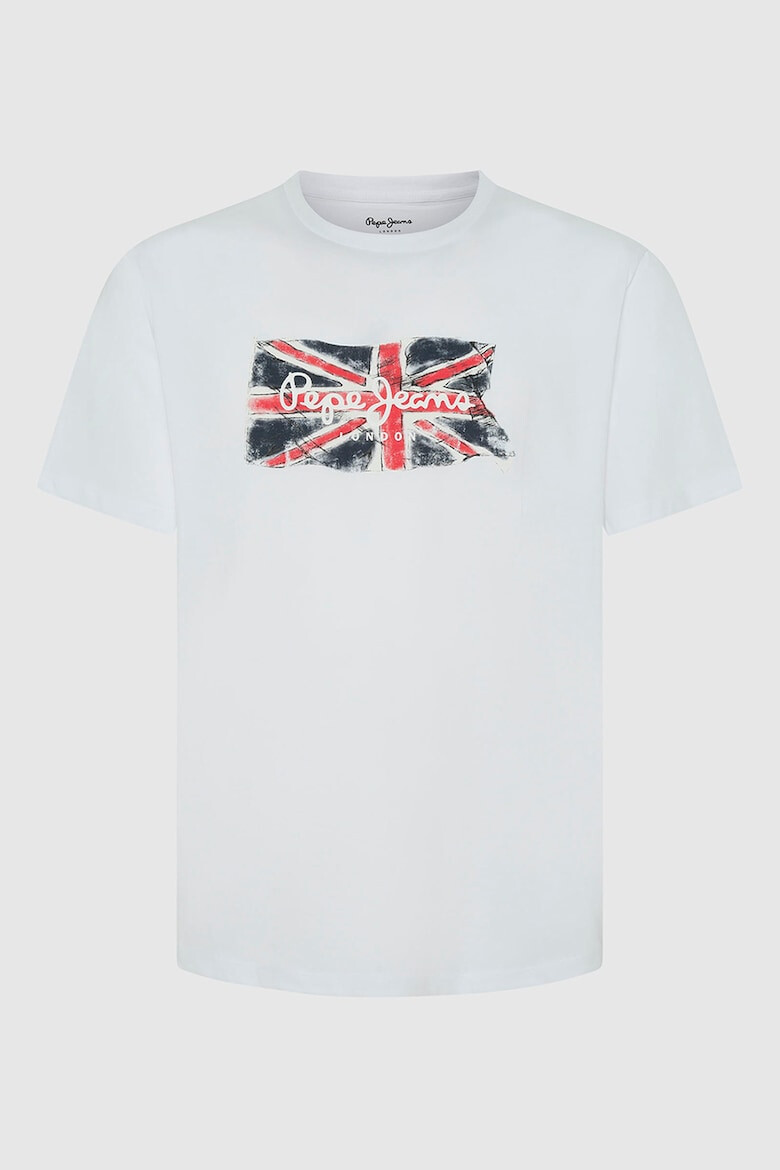 Pepe Jeans London Tricou cu imprimeu logo si decolteu la baza gatului Clag - Pled.ro