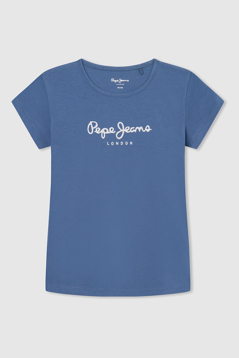 Pepe Jeans London Tricou cu imprimeu logo stralucitor - Pled.ro