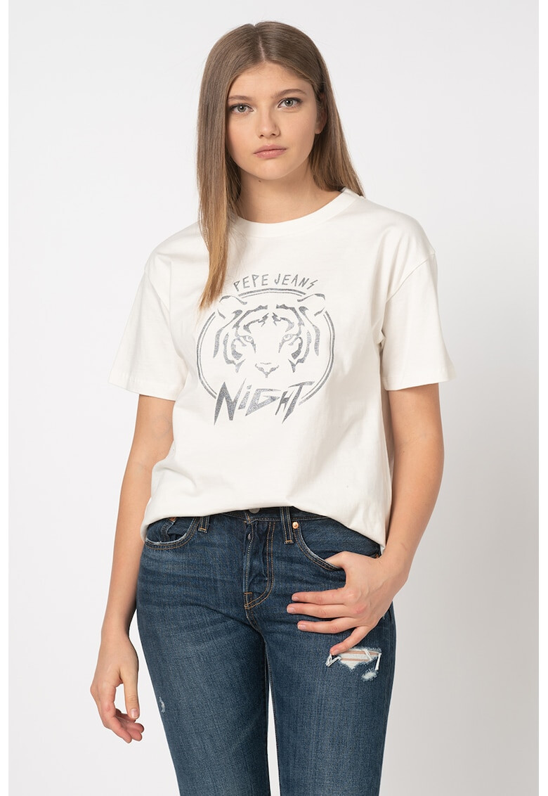 Pepe Jeans London Tricou cu imprimeu stralucitor Charlotte - Pled.ro