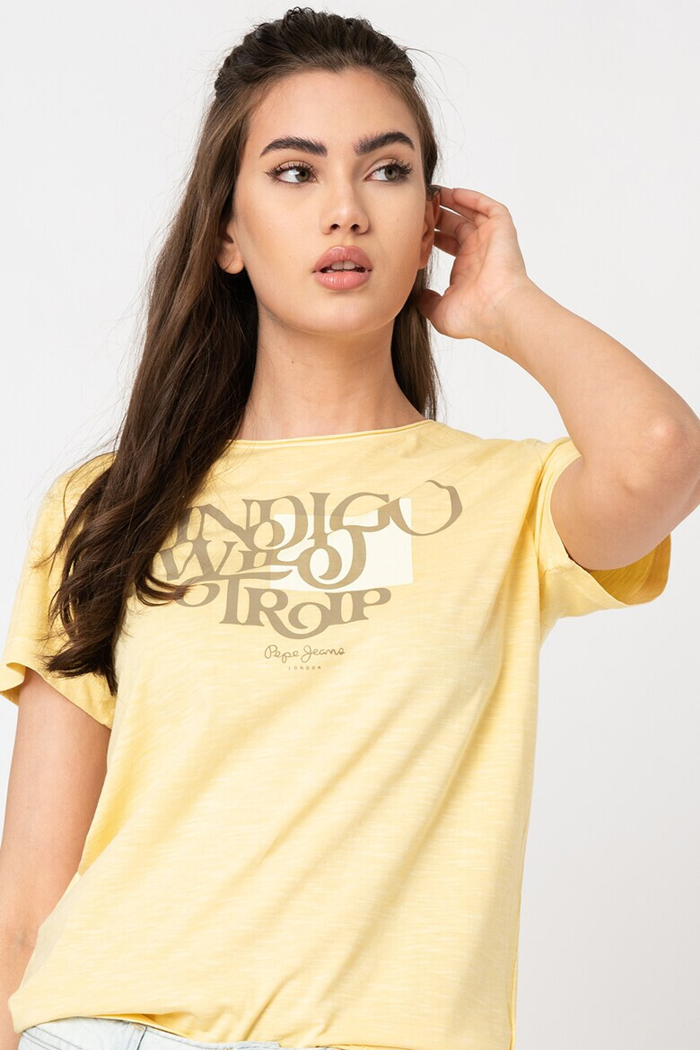 Pepe Jeans London Tricou cu imprimeu text Amina - Pled.ro