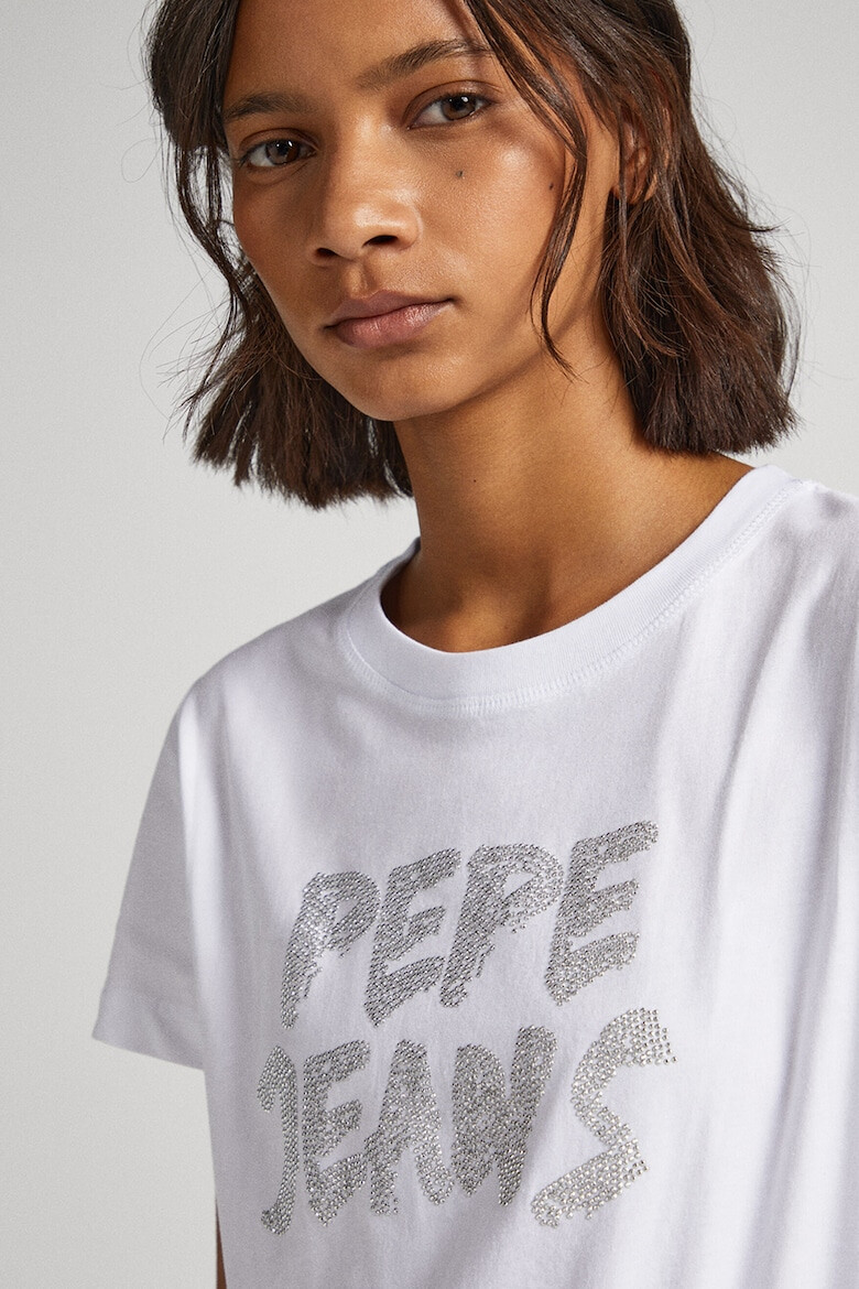 Pepe Jeans London Tricou cu logo cu margele - Pled.ro